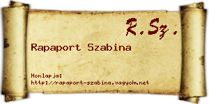 Rapaport Szabina névjegykártya