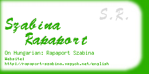 szabina rapaport business card